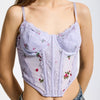 Women's Lilac w5 Underwired Lace Floral Pattern Special Design Strappy Bralette