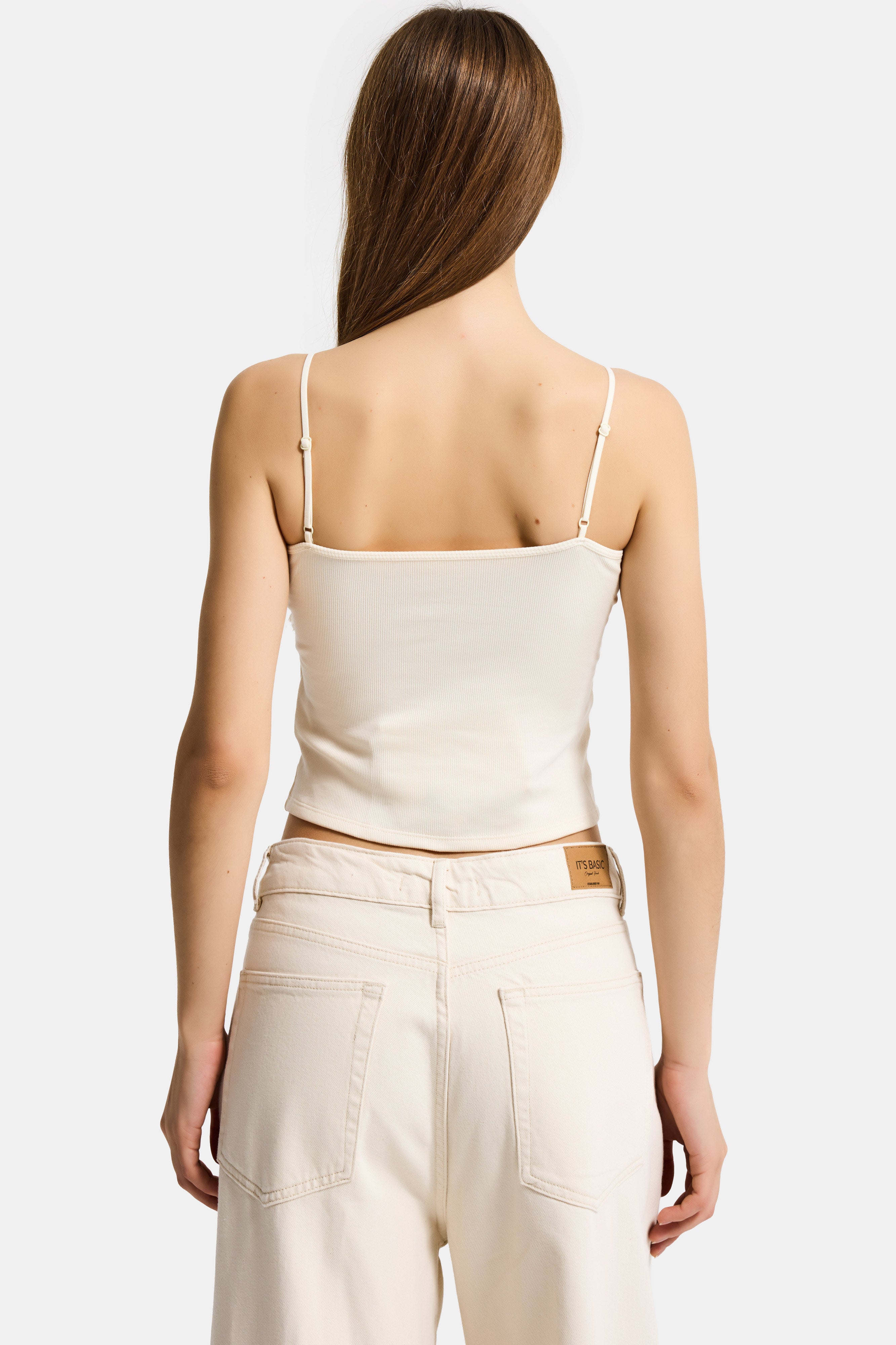 Kadın Ekru w5 Dantel Detaylı Destekli Cup Askılı Tasarım Body