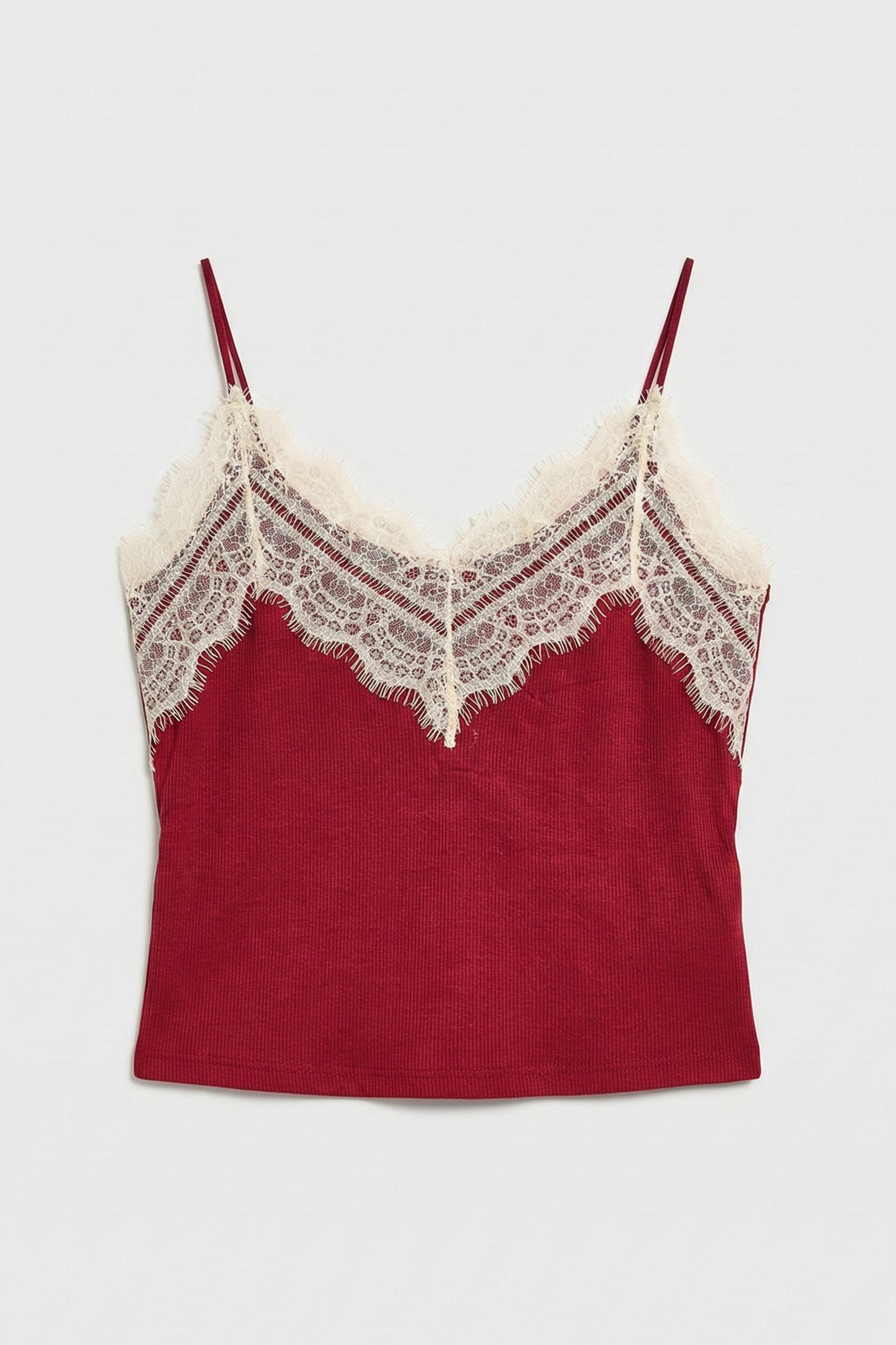 Kadın Kırmızı w5 Dantel Detaylı Destekli Cup Askılı Tasarım Body