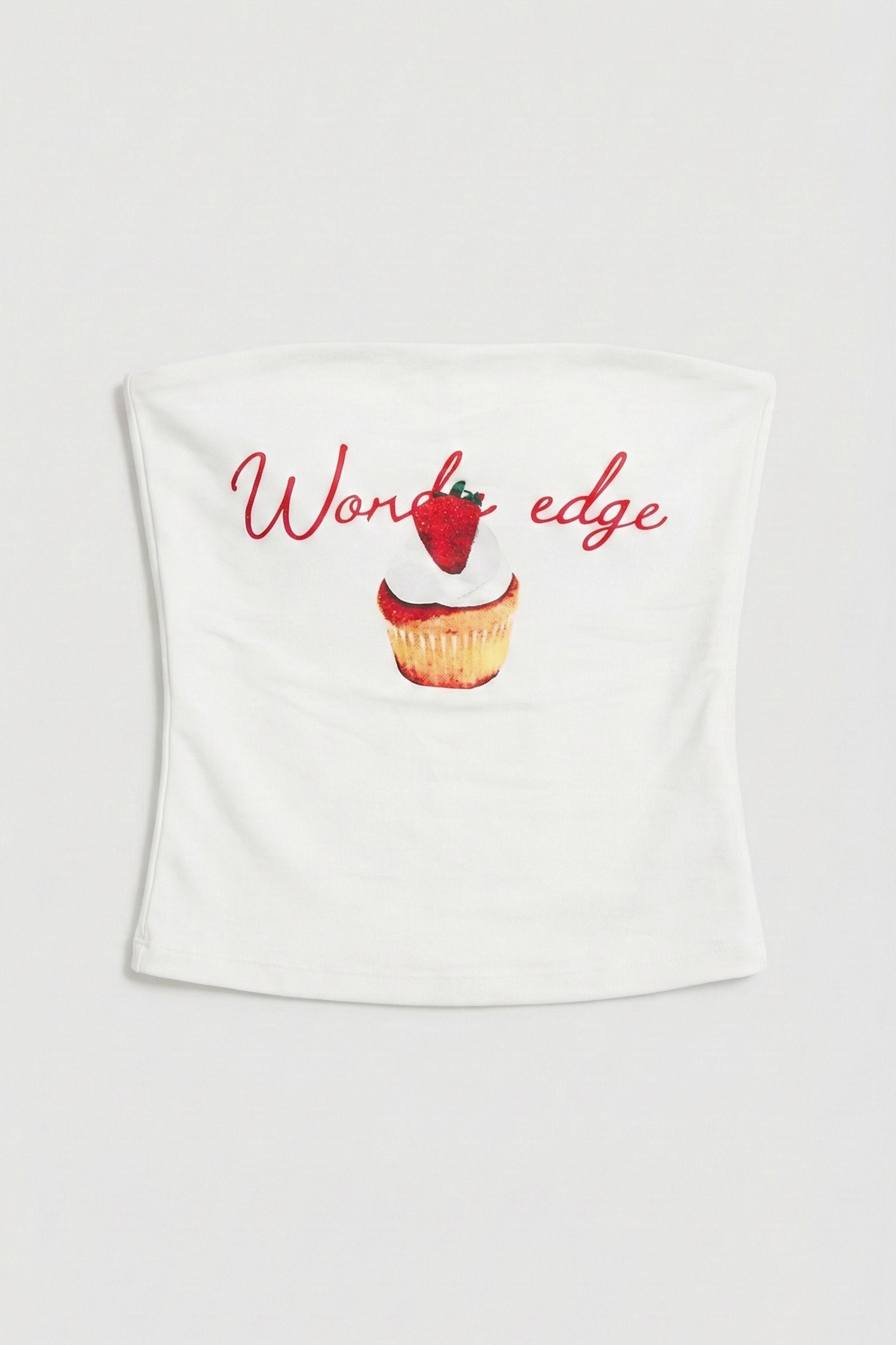 Kadın Beyaz w5 Baskılı Cup Destekli Straplez Tasarım Büstiyer