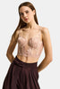 Women's Pink Beige w5 Underwired Guipure Lace Detail Strappy Custom Design Bustier