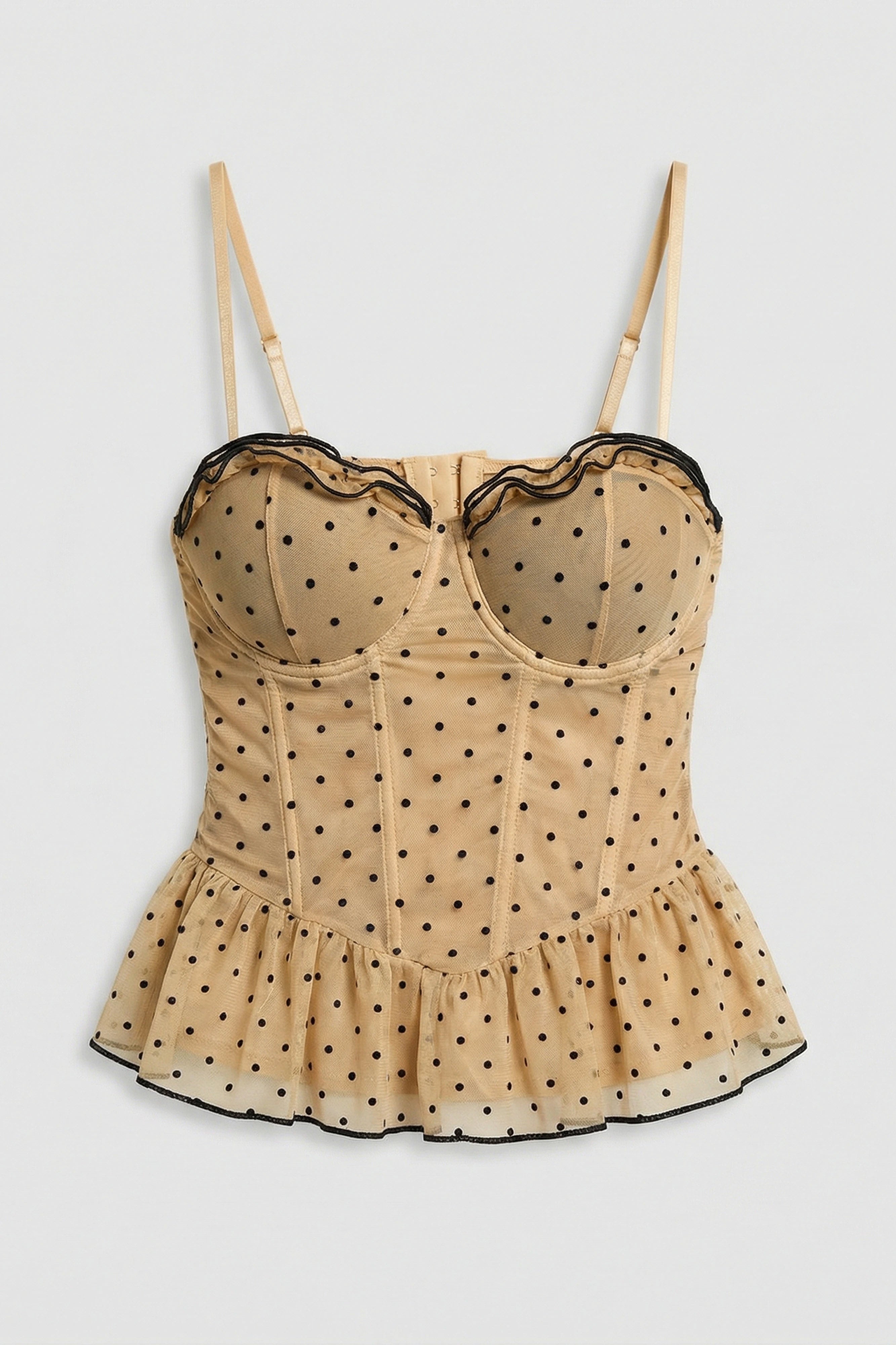 Kadın Bej w5 Balenli Cup Destekli Askılı Büstiyer