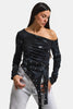 Women's Black w5 Off-Shoulder Piece Detail Custom Design Blouse
