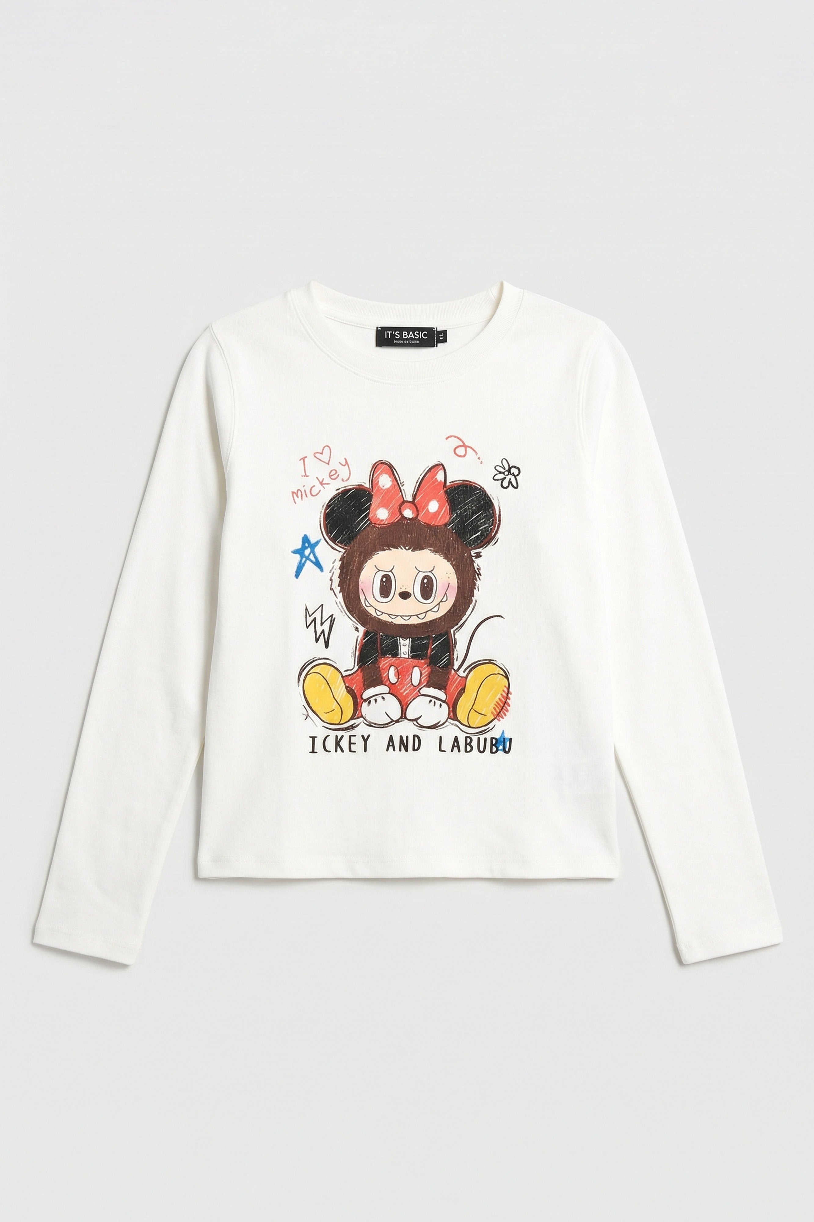 Kadın Kırık Beyaz w5 Baskı Desenli Sweatshirt