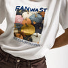 Women's White w5 Special Print Design Oversize T-Shirt