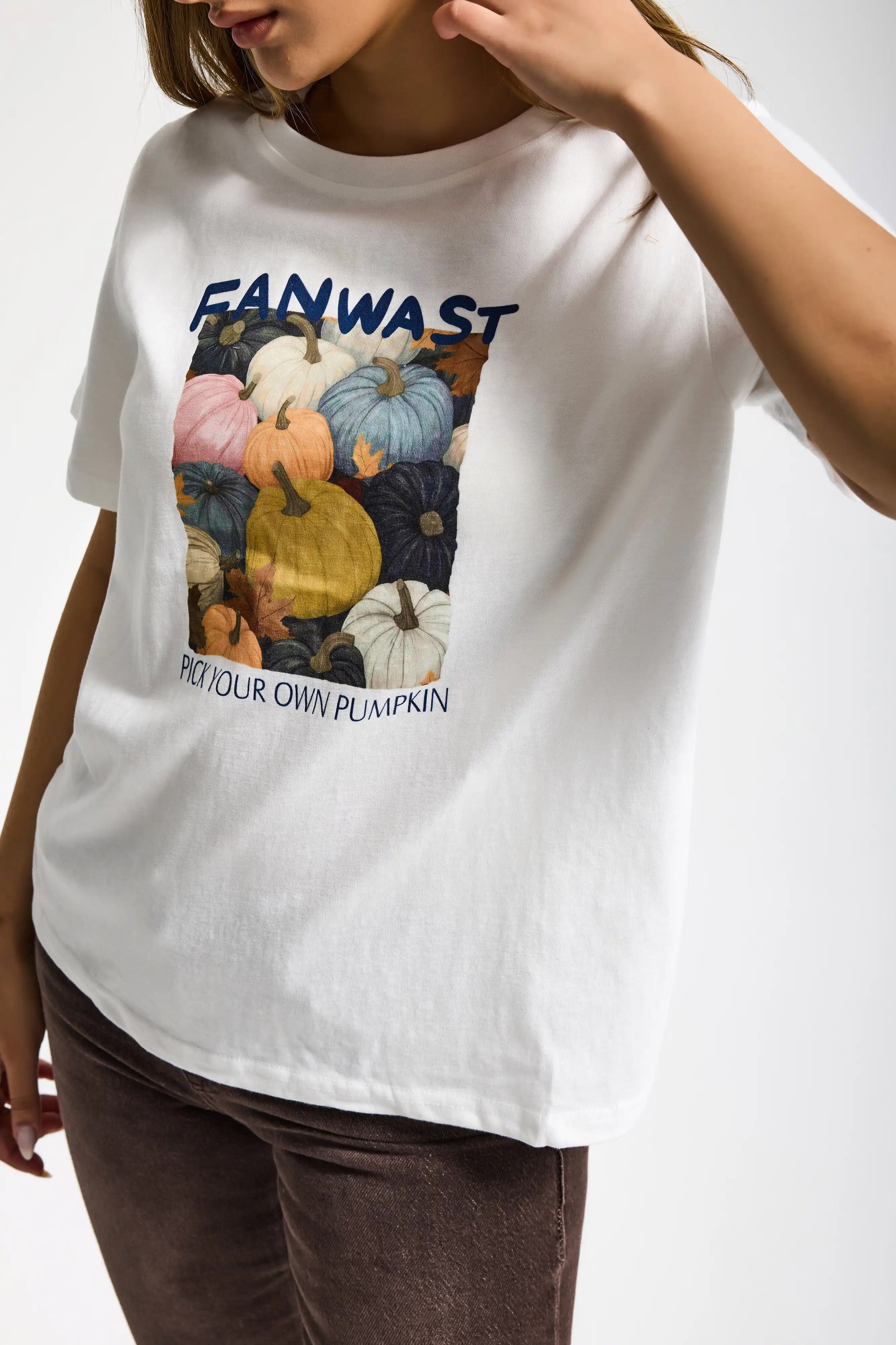 Kadın Beyaz w5 Özel Baskılı Tasarım Oversize T-Shirt