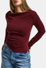 Women's Burgundy W5 100% Cotton Asymmetrical Cut Flexible Blouse Bodysuit