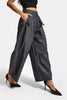 Women's Grey w5 Loose-Fit Viscose Fabric Custom Design Trousers