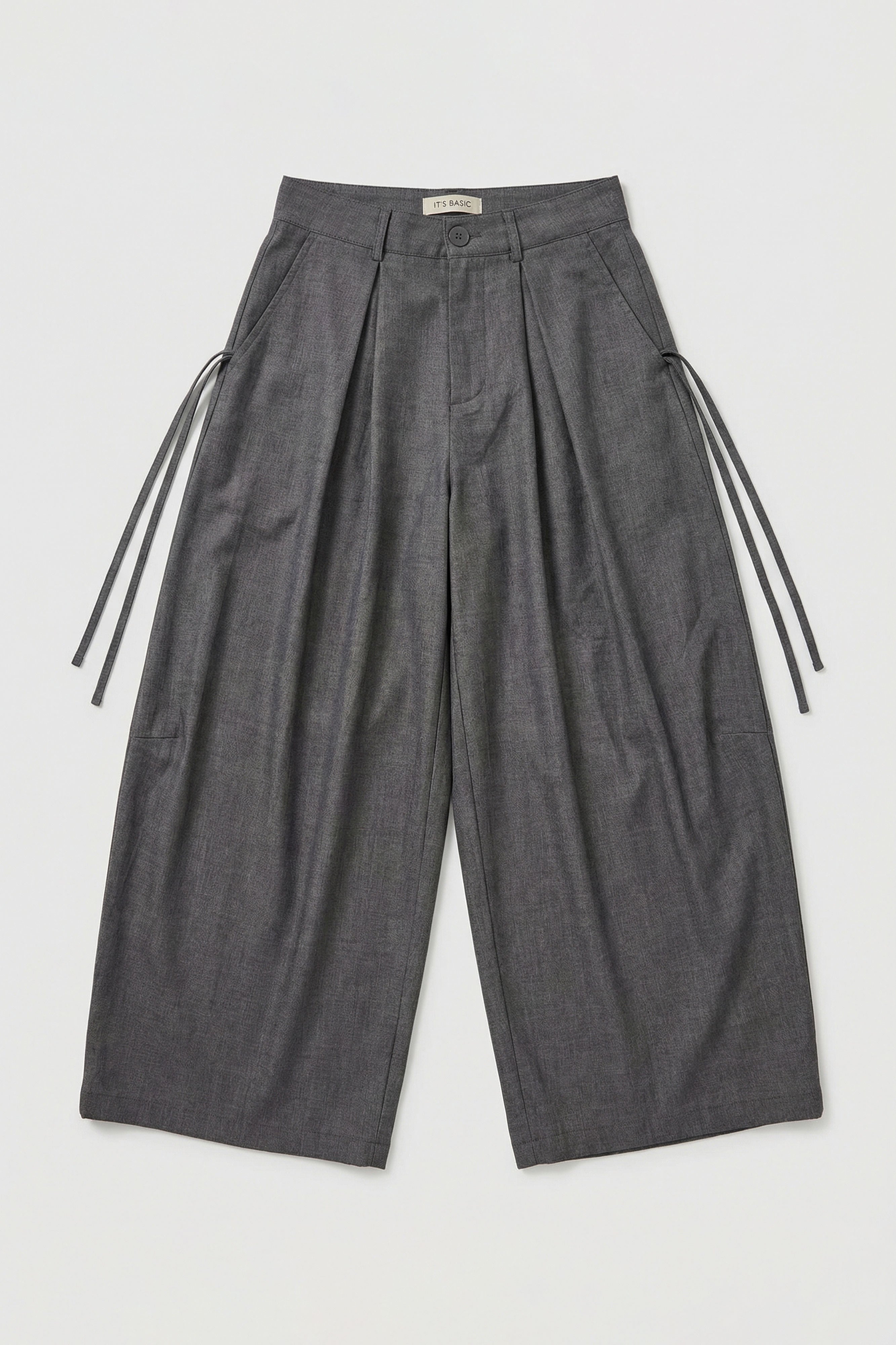 Kadın Gri w5 Bol Kesim Viskon Kumaş Özel Tasarım Pantolon