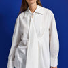 Women's White w5 Oversize Custom Cotton Fabric Design Shirt