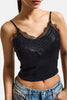 Women's Black w5 Lace Detailed Padded Cup Strappy Design Bodysuit