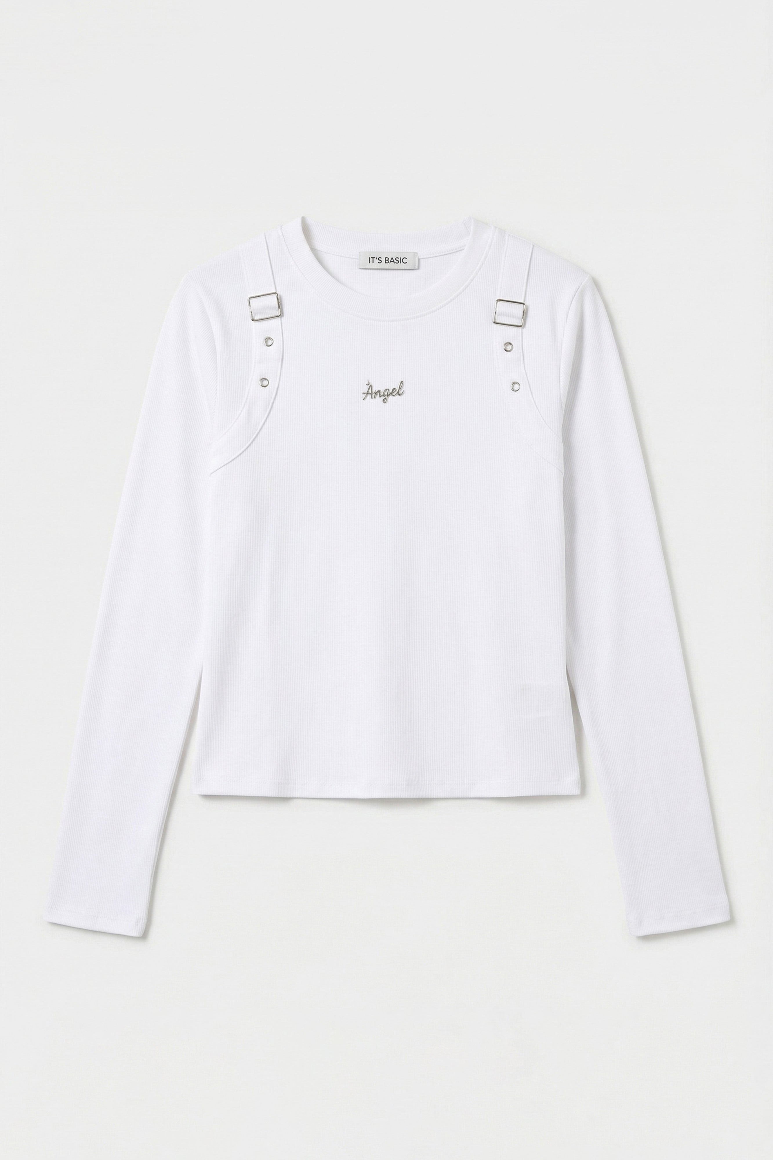 Women's White w5 Accessory Detailed Special Design Bodysuit