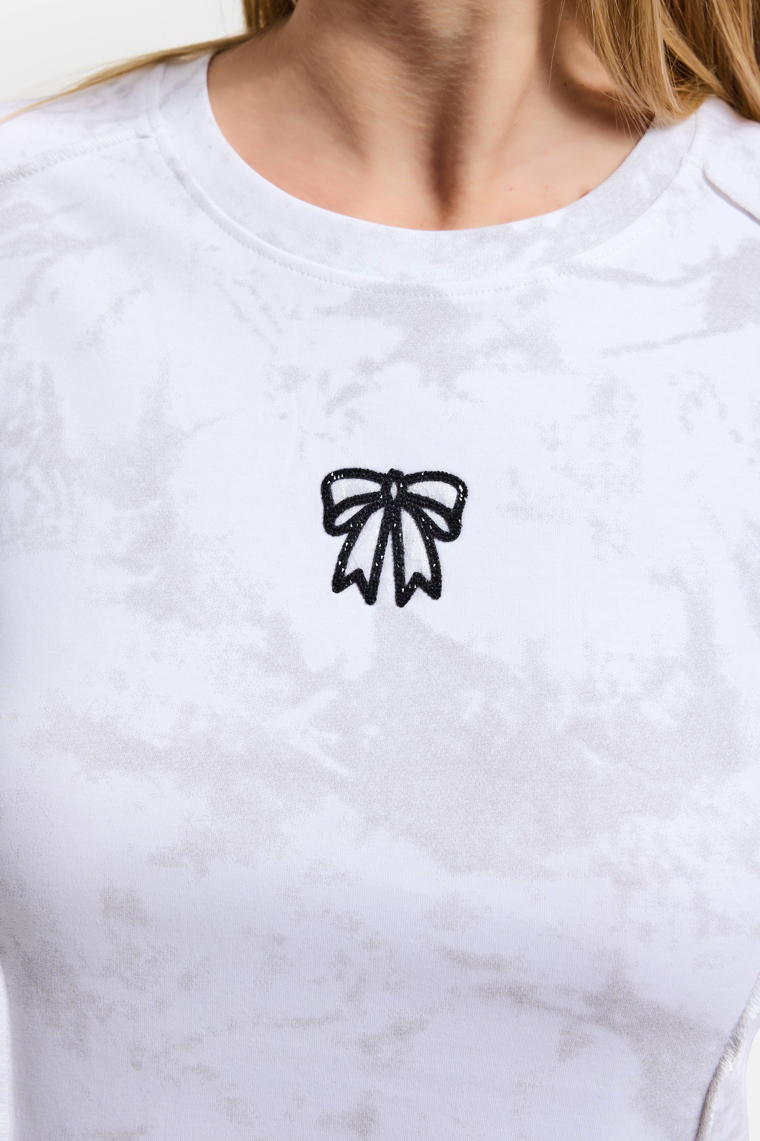 Kadın Beyaz w5 Özel Kumaş Elastan Crop Top