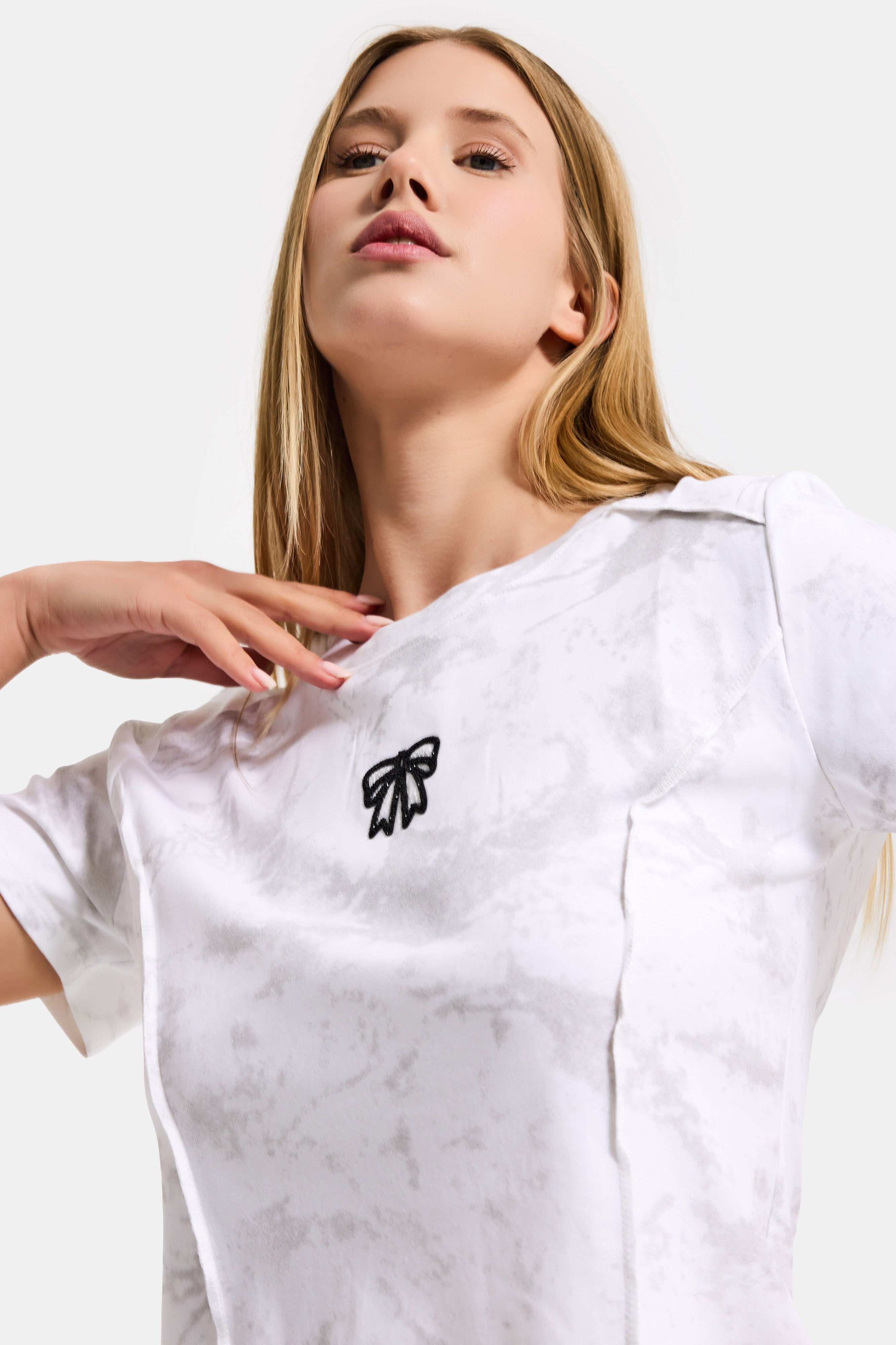 Kadın Beyaz w5 Özel Kumaş Elastan Crop Top