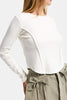 Kadın Ekru Renk w5 Organik Kumaş Crop Fit Body