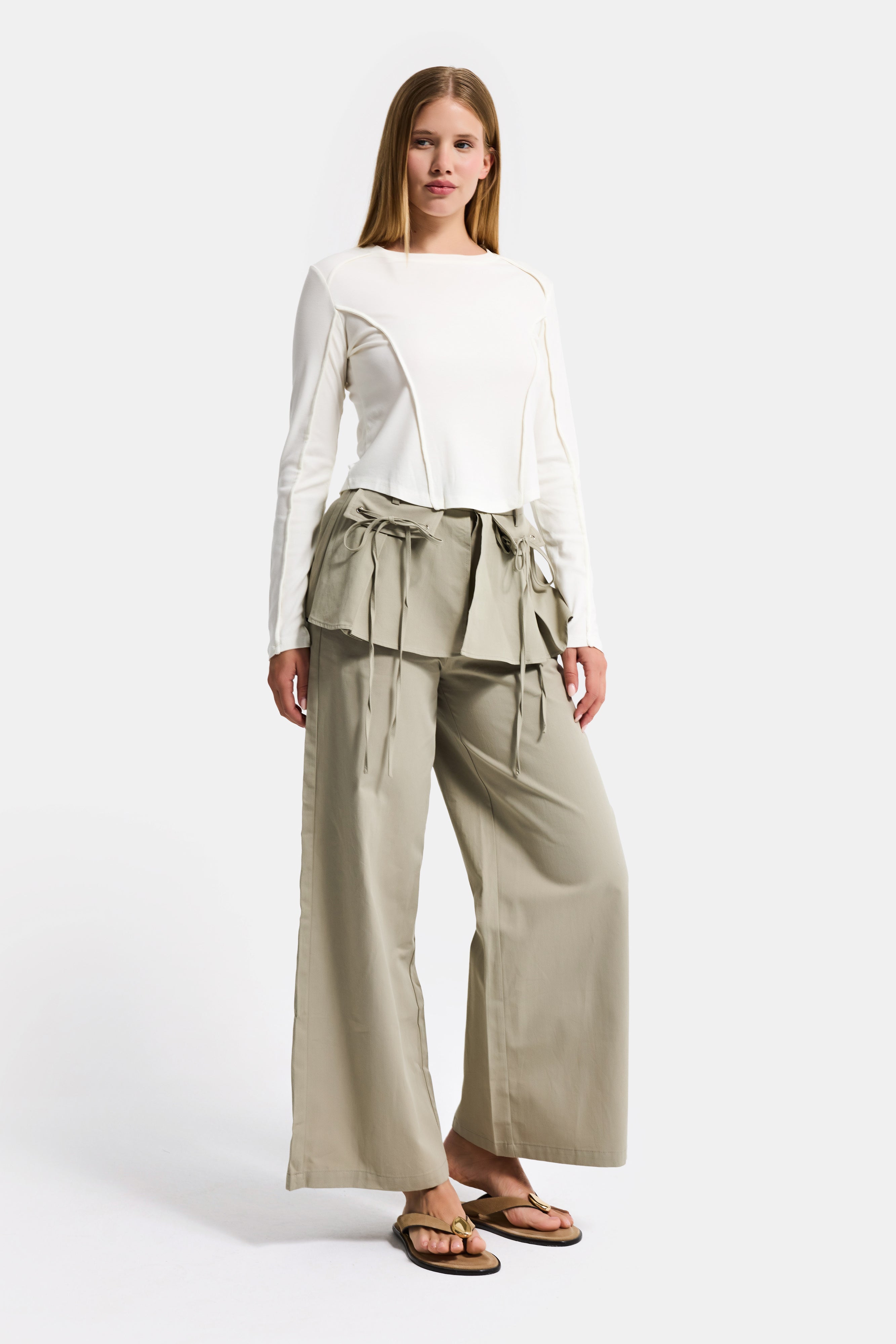 Women's Ecru w5 Organic Fabric Crop Fit Bodysuit