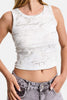 Kadın Beyaz w5 Crop Özel Baskılı Yıkamalı Kumaş Tasarım Body
