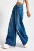 Kadın Mavi Renk 2S5-4 Palazzo Fit Beli Lastliki %100 Koton Denim Jean