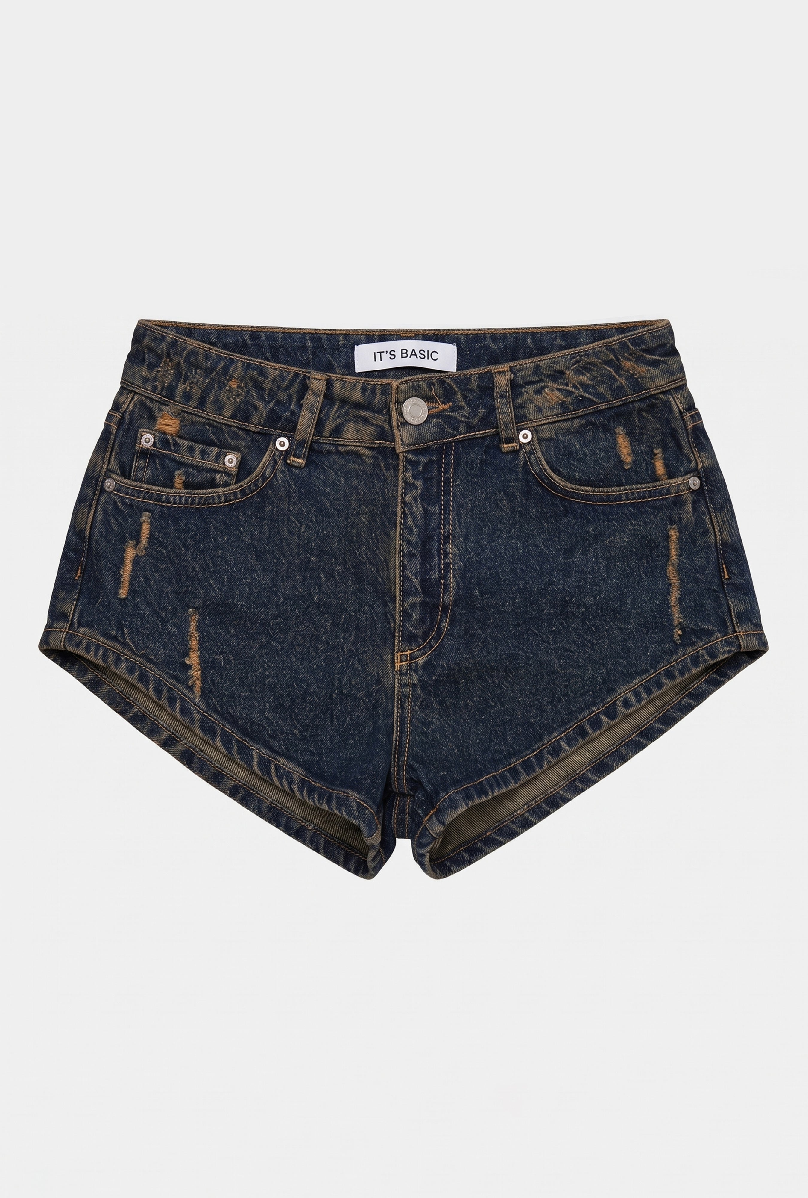 Kadın Koyu Kot 11s6 Süper Mini %100 Koton Denim Şort