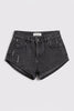 Kadın Koyu Füme 11s6-1 Süper Mini %100 Koton Denim Şort