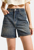 Kadın Koyu Tint Diana 2s6 Mom Fit Midi Boy Denim Şort