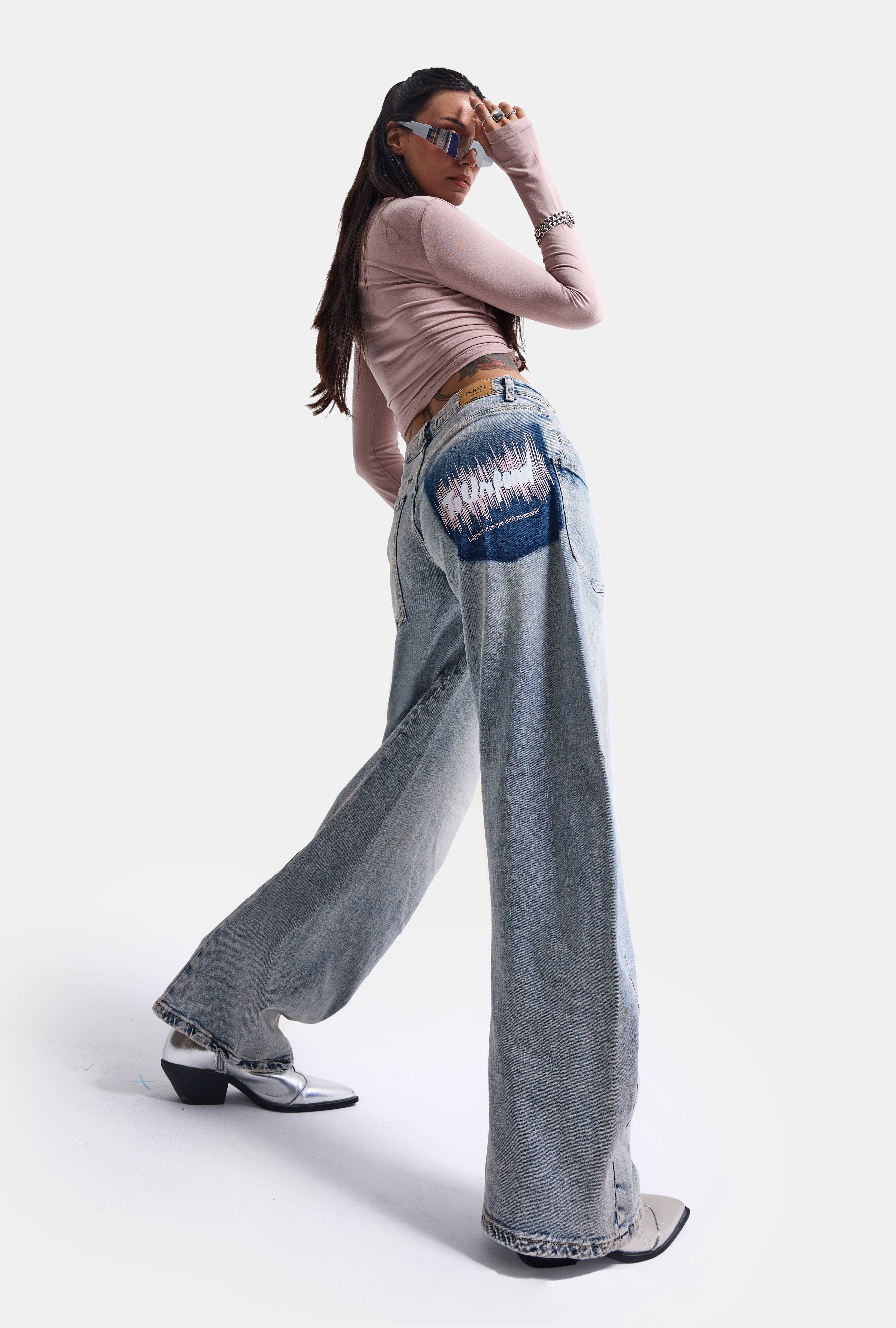 Women's Denim Color 4s6-89 Low Relaxed Fit Flexible Fabric Design Denim Jean