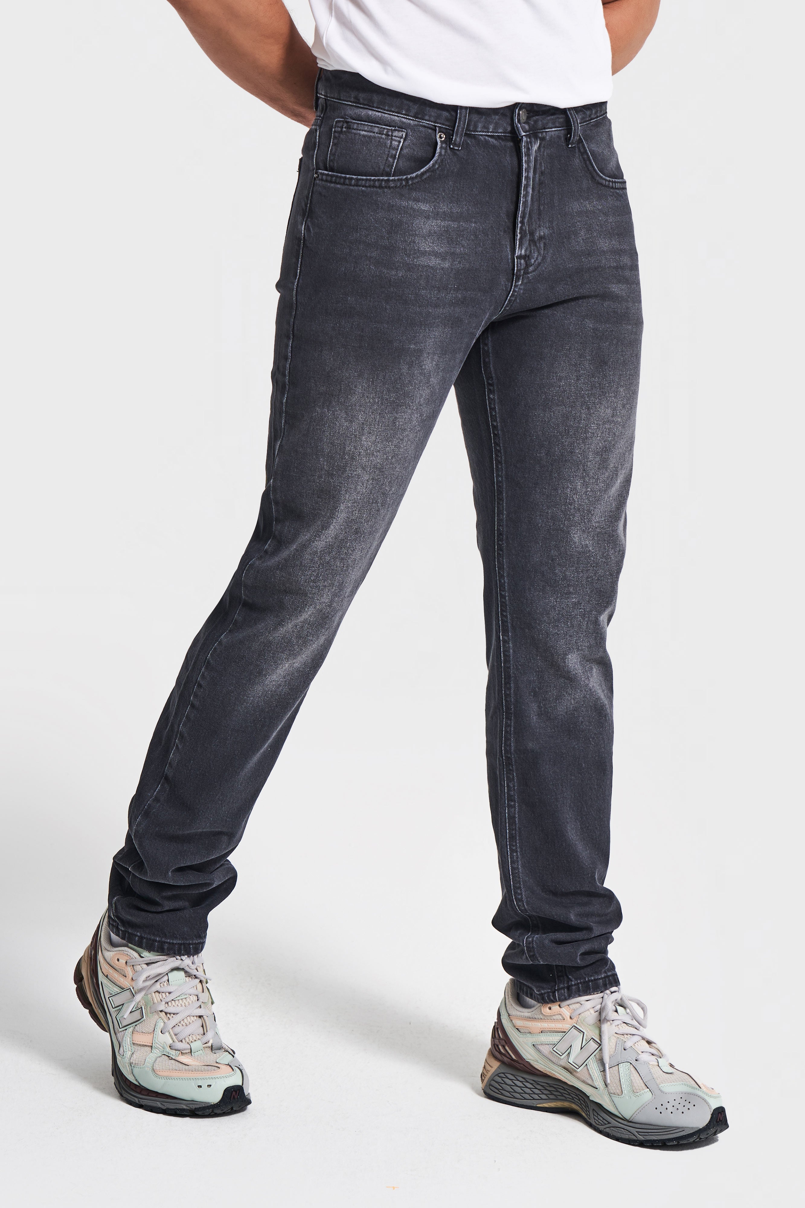 Men's Black Color Slim Fit Lycra Fabric Denim