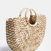 Beige Special Handmade Paper Woven Design Handbag