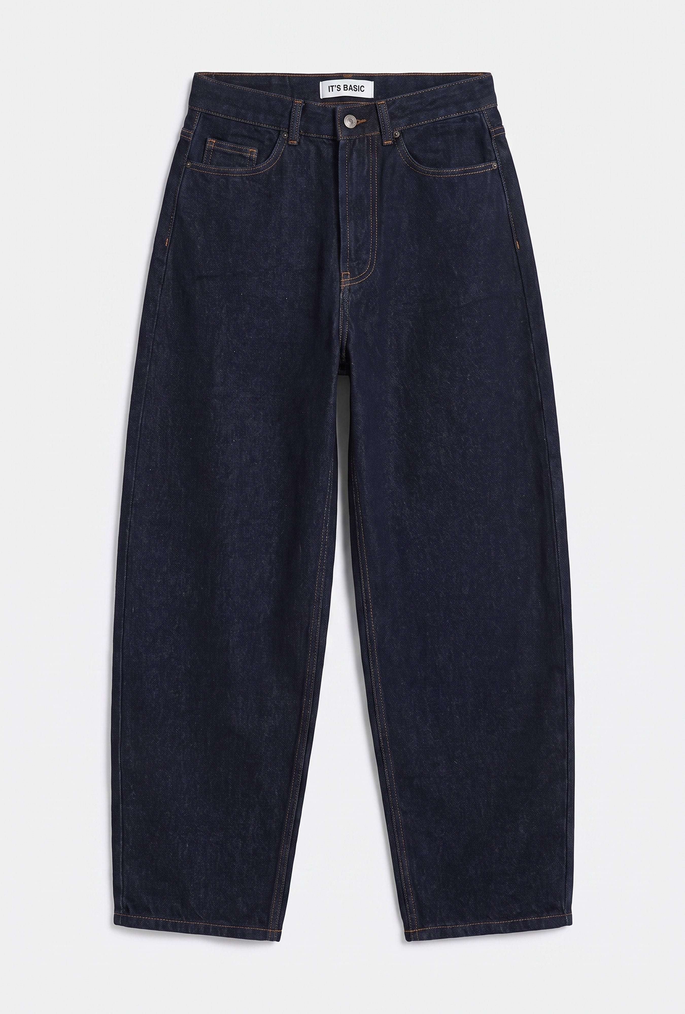 Women's Indigo Cindy 7w5-50 Skater Fit Loose Internal Length 80cm Denim Jean