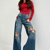 Women's Jeans Color Ethnic Patterned Palazzo Fit Design Denim