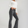 Женские джинсы Mid Rise Flare Fit из эластичной ткани антрацитового цвета с деталями пояса 4s6-14 SWL