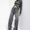 Женские джинсы с леопардовым принтом, свободный крой, цвет фуме, модель 4S513