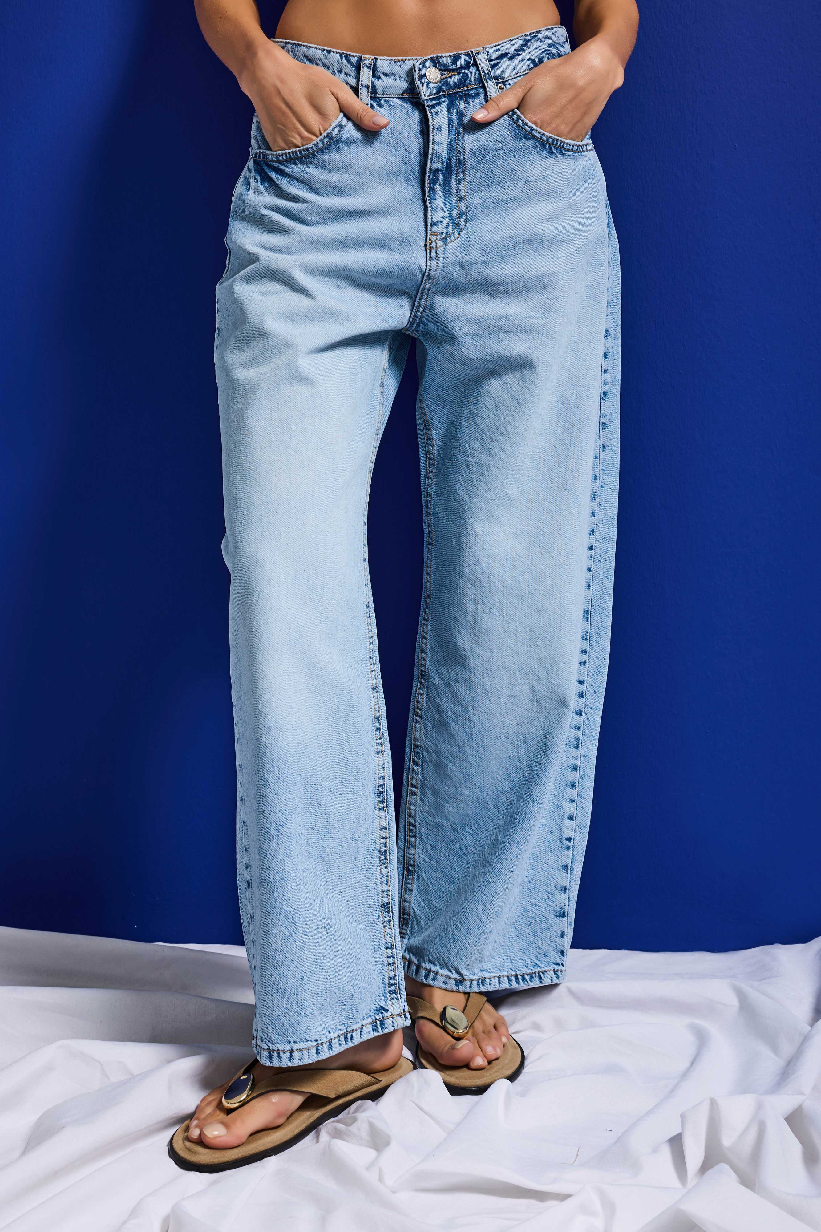 Kadın Ice 4s6-27 Baggy Low Rise Fit Tokyo %100 Koton Denim Jean