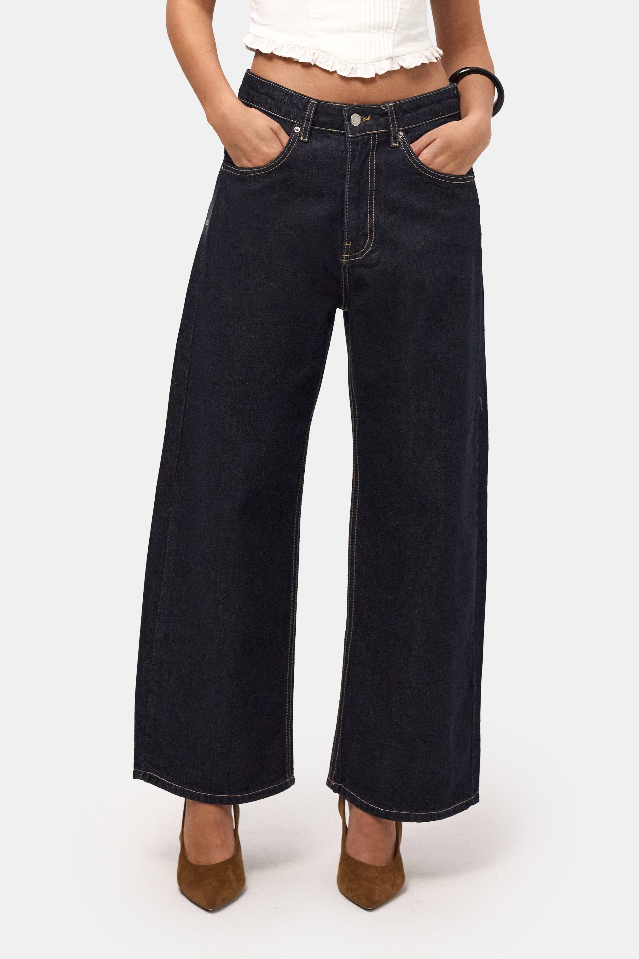 Kadın İndigo Selvedge 7s6-50 Baggy Low Rise Fit Tokyo %100 Koton Denim Jean