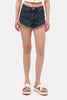 Kadın Koyu Kot 2s6 Mini Boy Paça Püsküllü Denim Şort