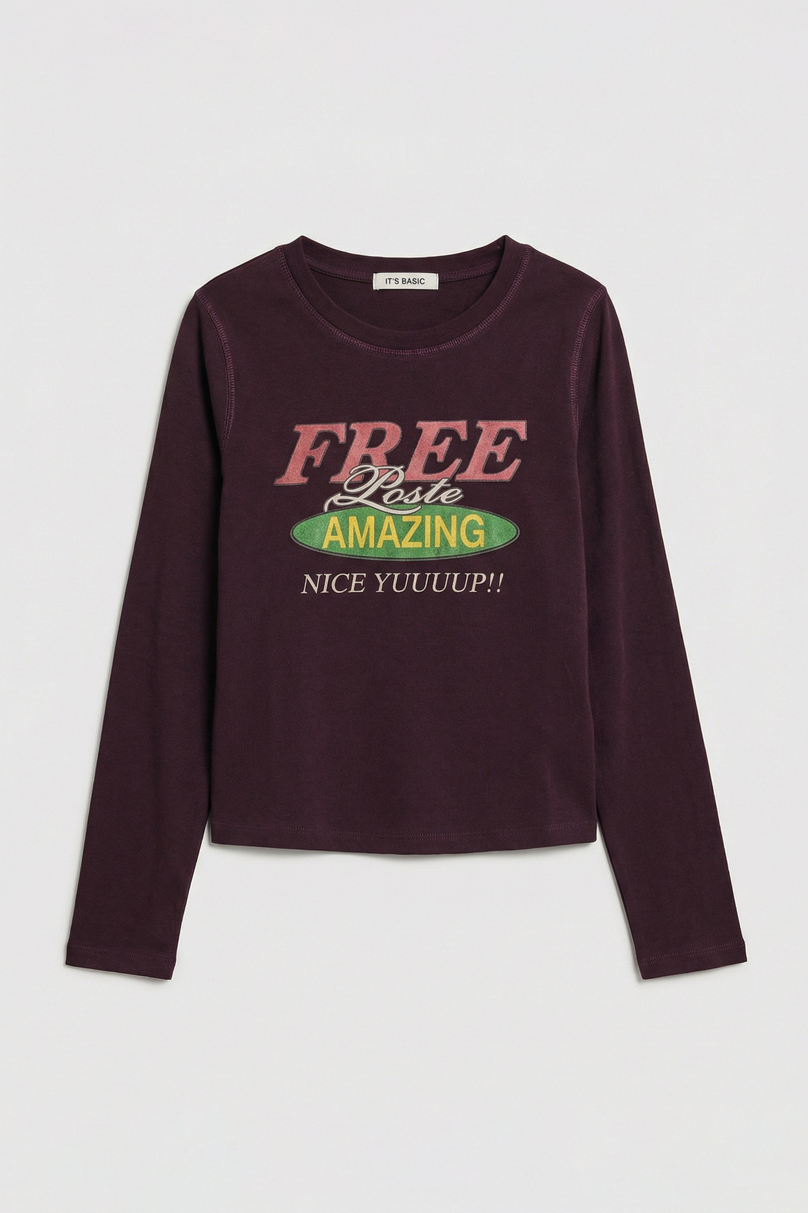 Kadın Kahve Bordo w5 Free Amazing Baskılı Tasarım Sweatshirt