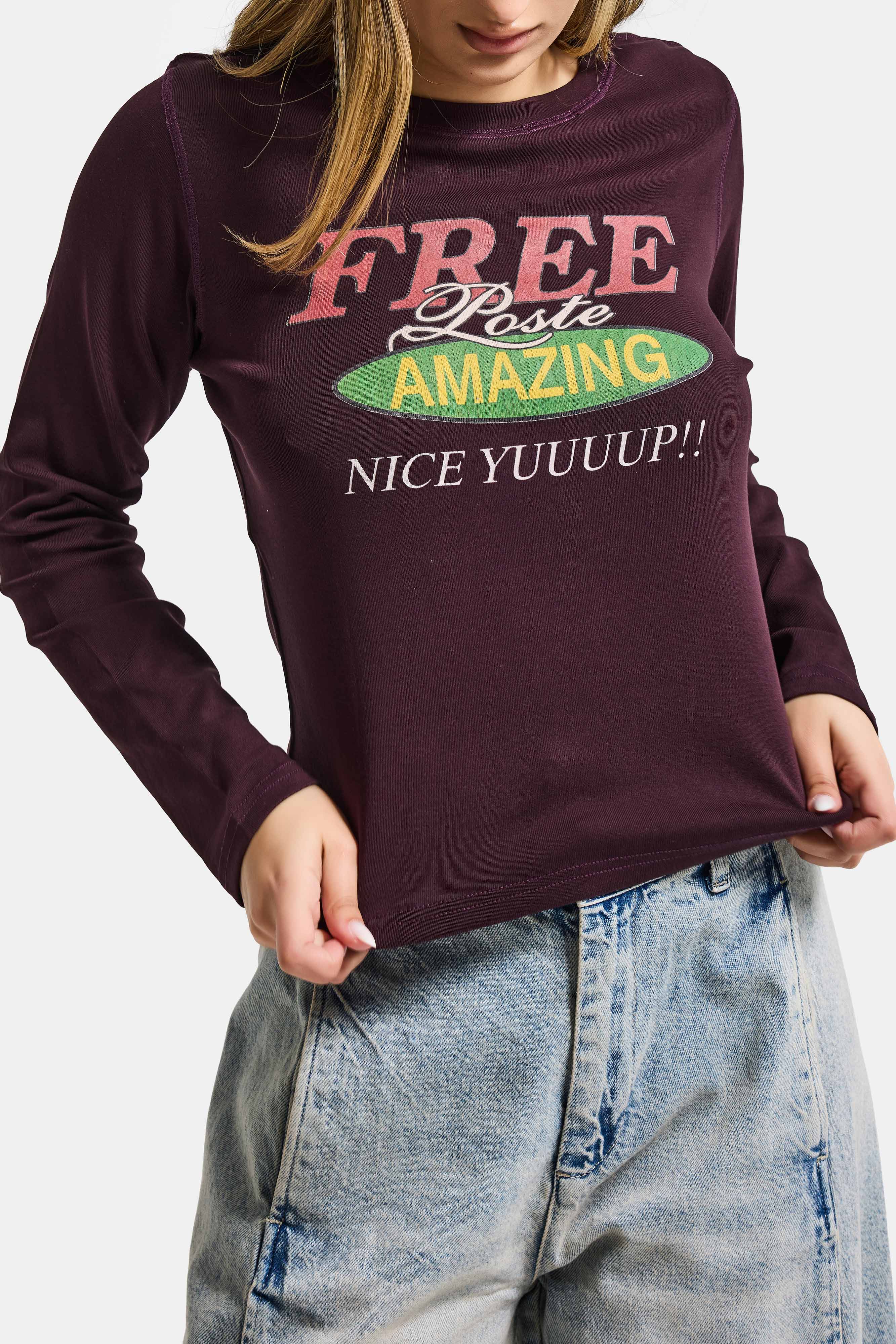 Kadın Kahve Bordo w5 Free Amazing Baskılı Tasarım Sweatshirt