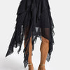 Women's Black W5 Asymmetrical Cut Lace Tulle Detailed Custom Design Skirt