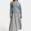 Women's Grey w5 Knit Sweater Skirt One-Piece Design Dress