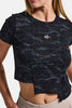 Kadın Siyah w5 Aksesuar Detaylı Asimetrik Kesim Crop Top