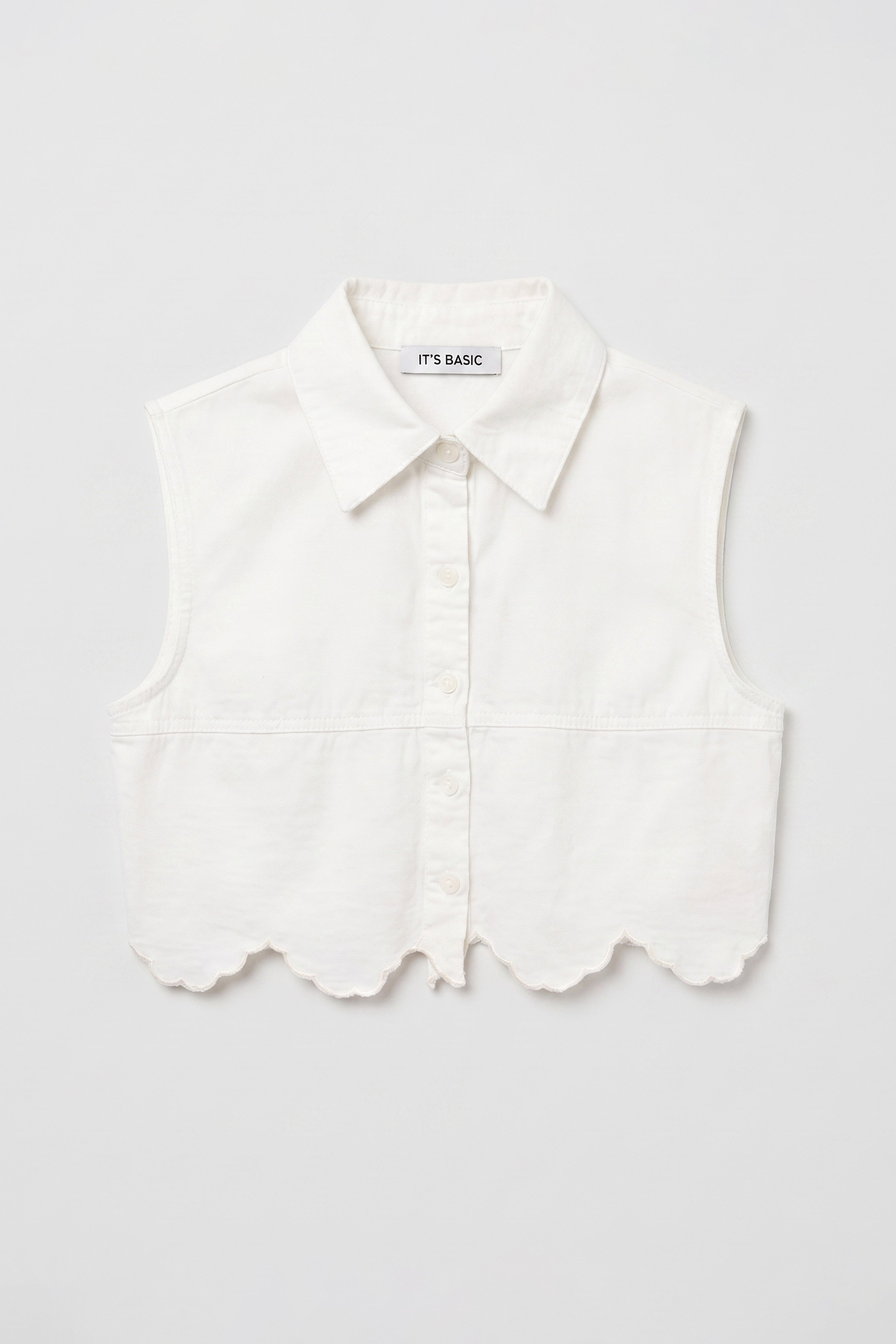 Kadın Kırık Beyaz 7s6-101 Crop Fit Dantel Detaylı Tasarım Yelek