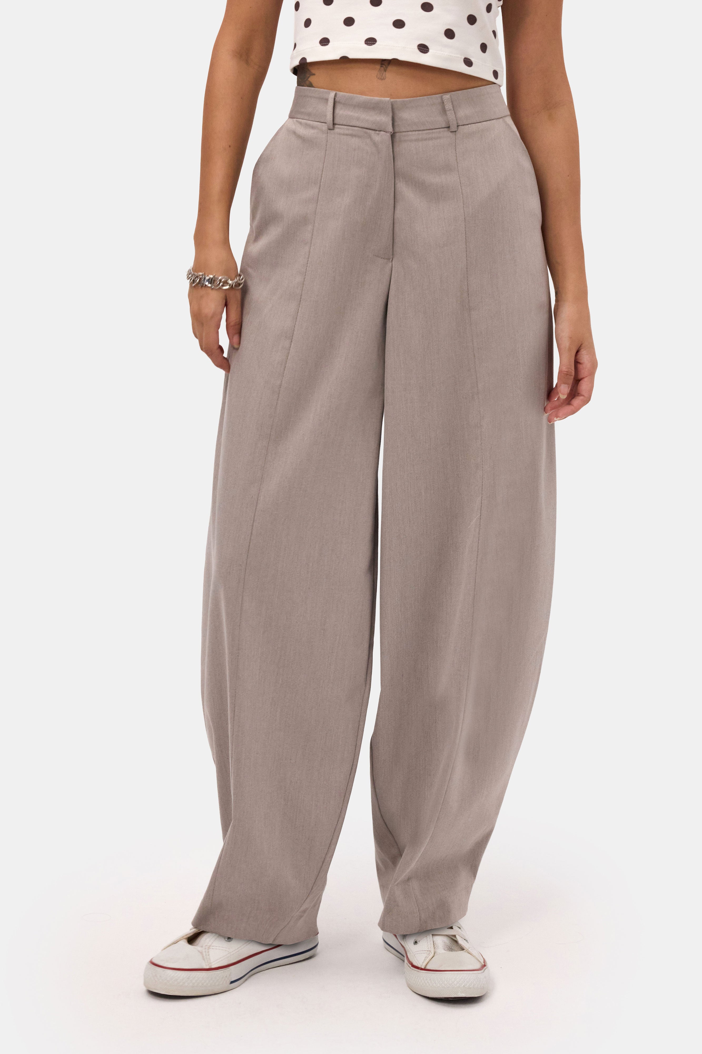 Kadın Gri s6-57 Skater Balon Fit Pantolon