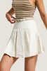 Women's Off-White W5 Belted Pleated Organic Cotton Fabric Skort