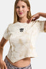 Kadın Bej Ekru w5 Özel Kumaş Elastan Crop Top
