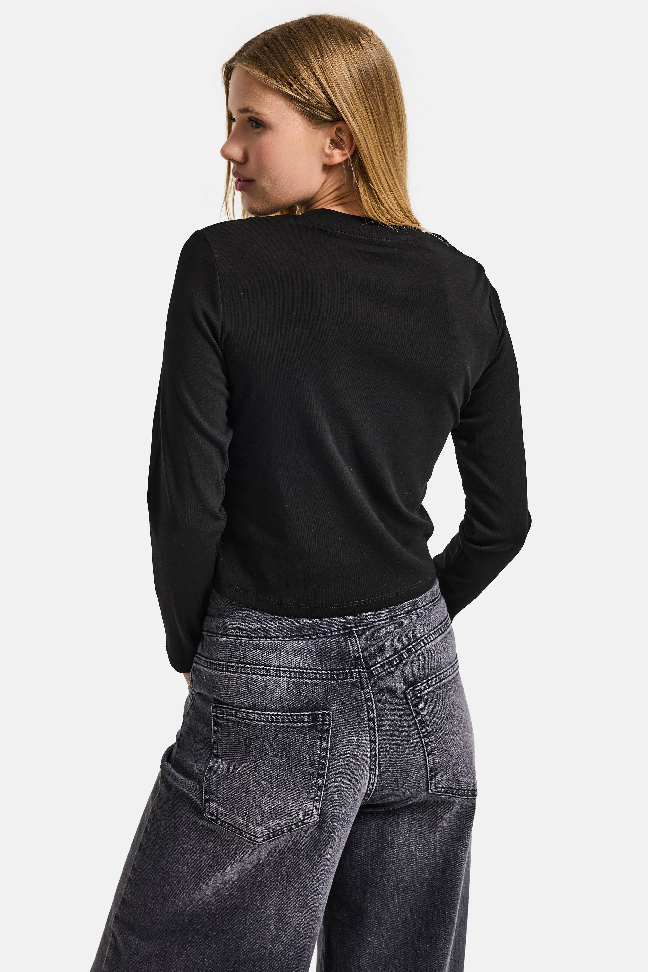 Women's Black w5 Accessory Detailed Custom Design Bodysuit