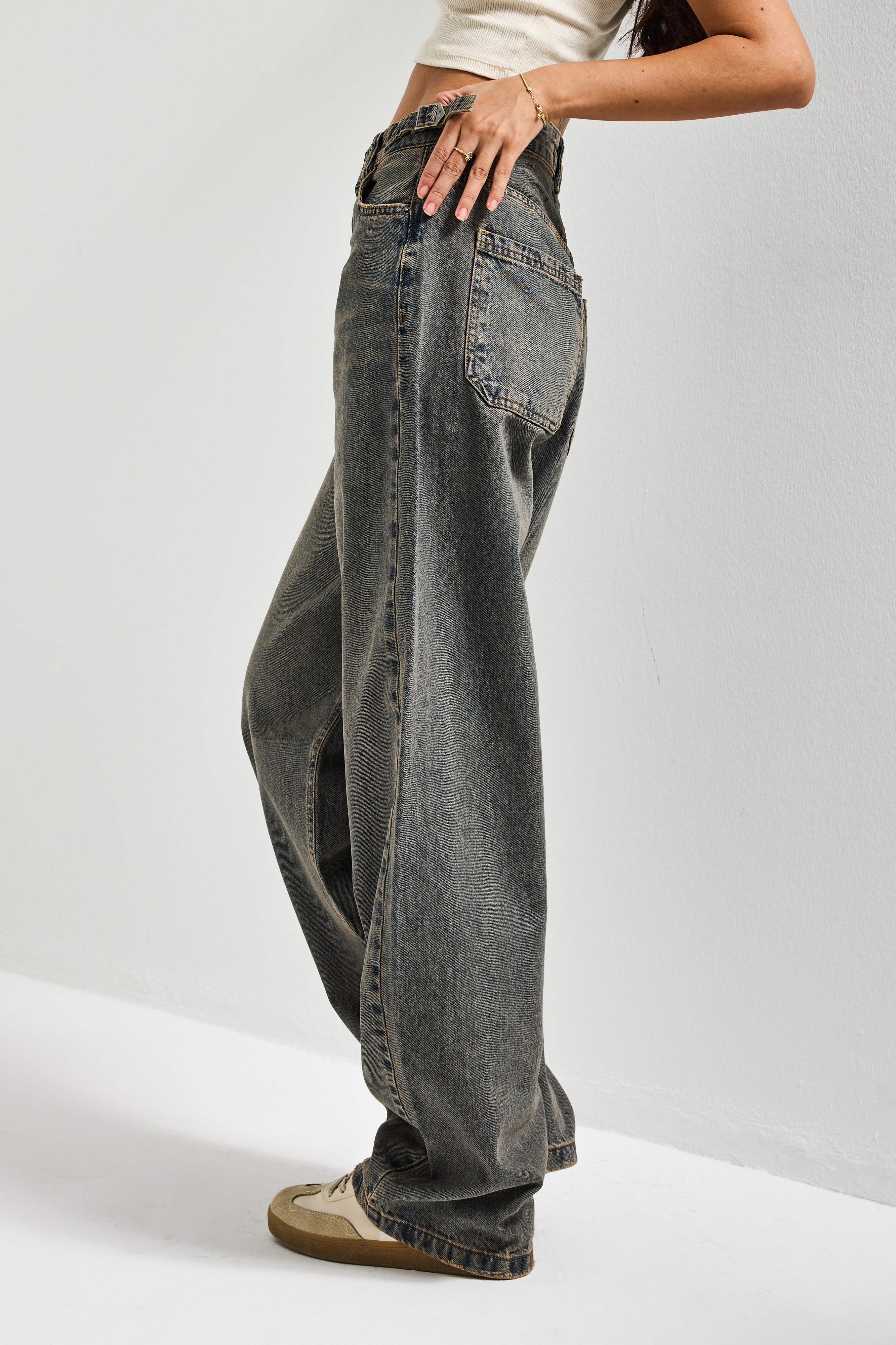 Kadın T.Kot Rengi Lotus 2w5-134 Baggy Fit İç Boy 83cm %100 Koton Denim Jean