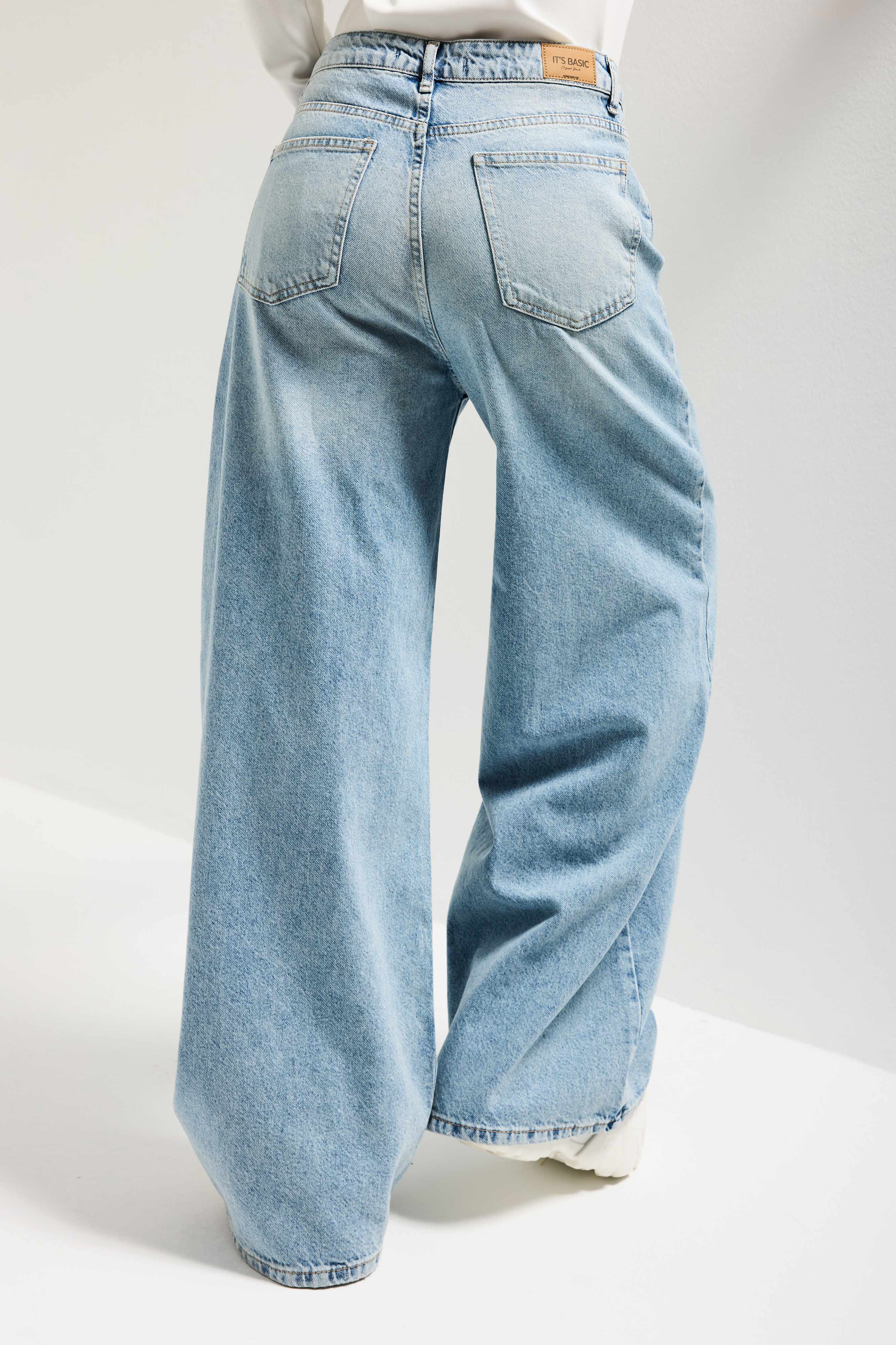 Women's Snow Washed 4S5-32 Mega Baggy Fit Loose Cut 100% Cotton Denim Jeans
