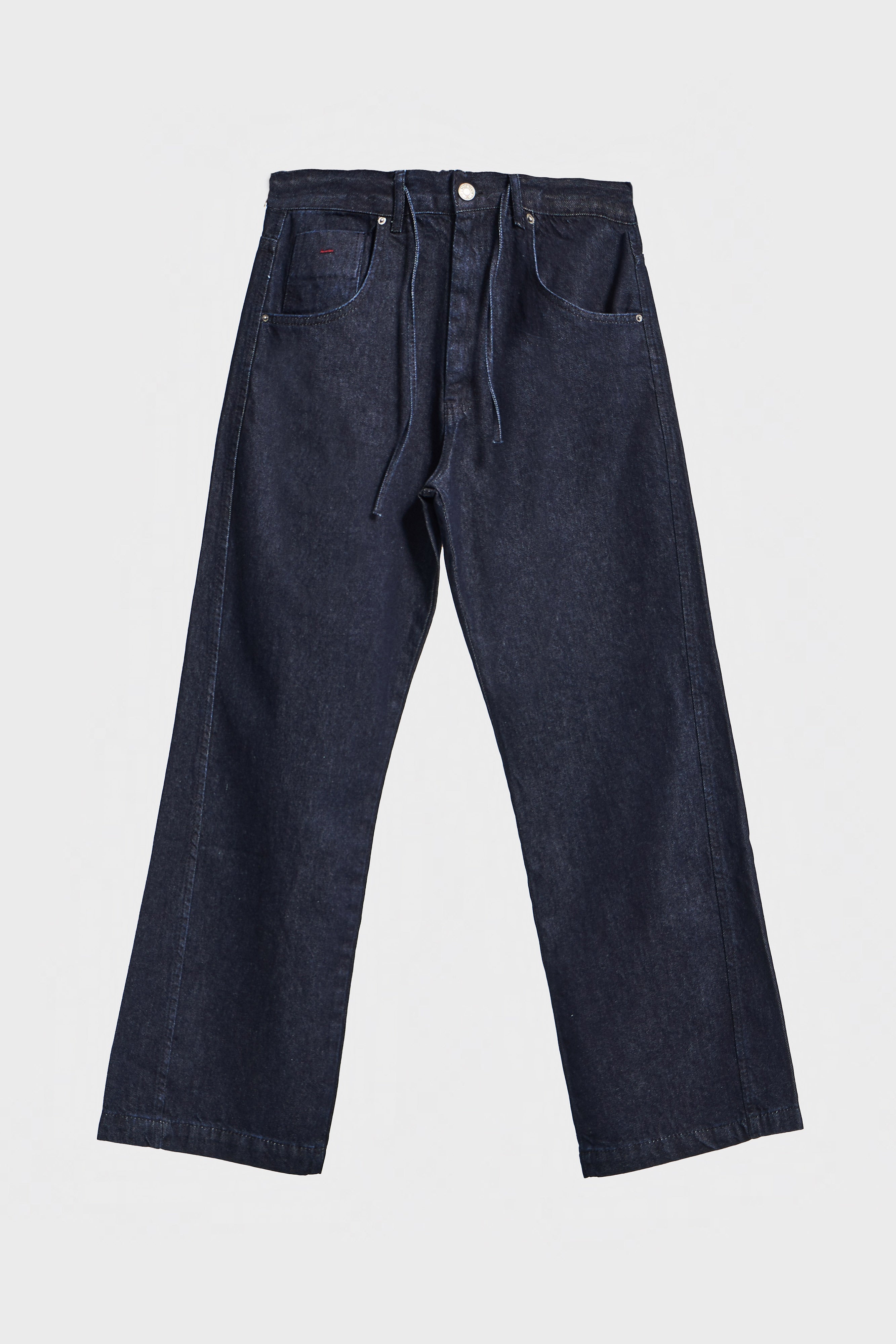 Erkek İndigo Renk NC17 7w5-50 Relaxed Baggy Fit Kemeri Bağcıklı İç Boy 79cm %100 Koton Denim Jean