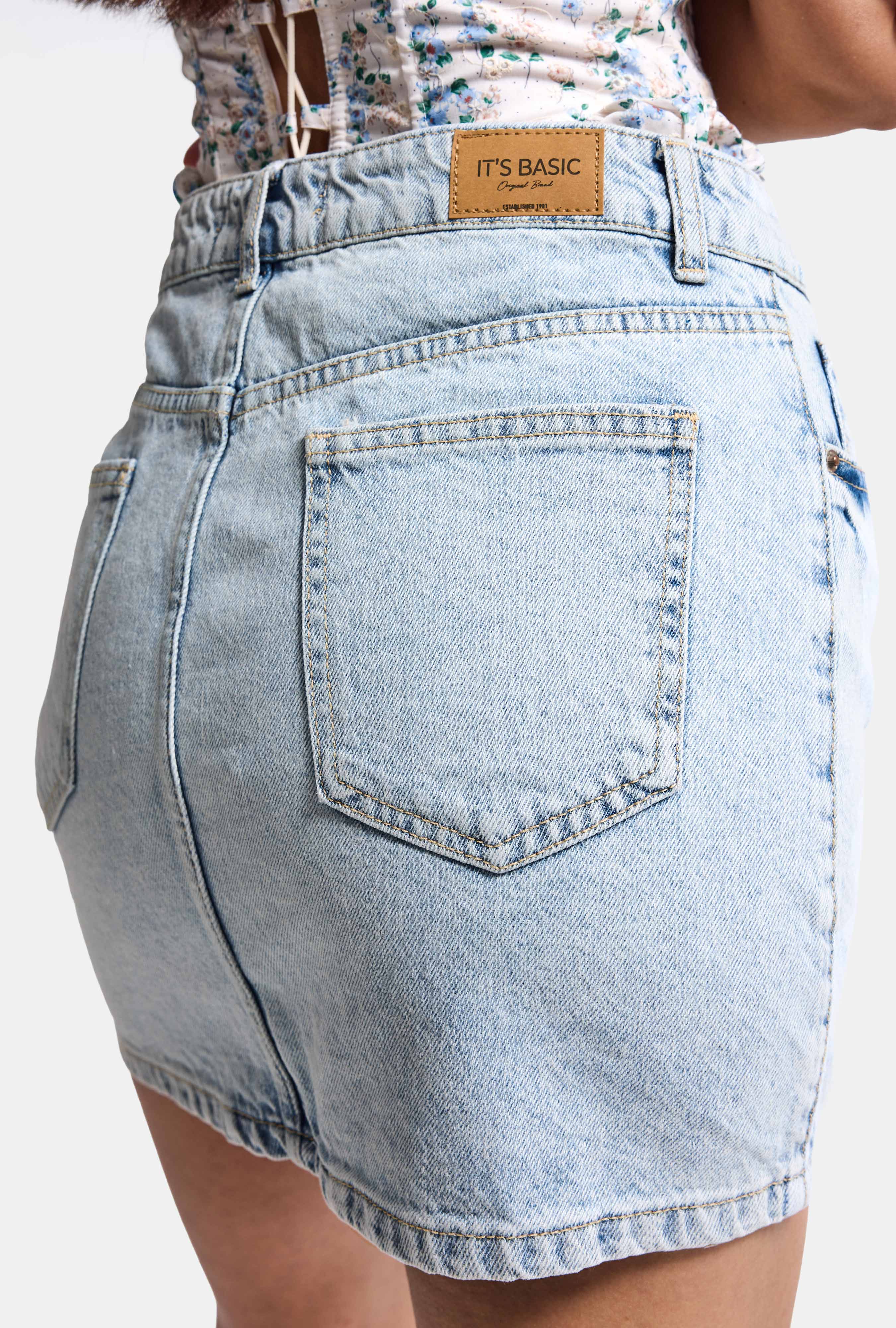 Women's Tint Jeans Color 2s6-3 Mini Size Side Buttoned Denim Skirt