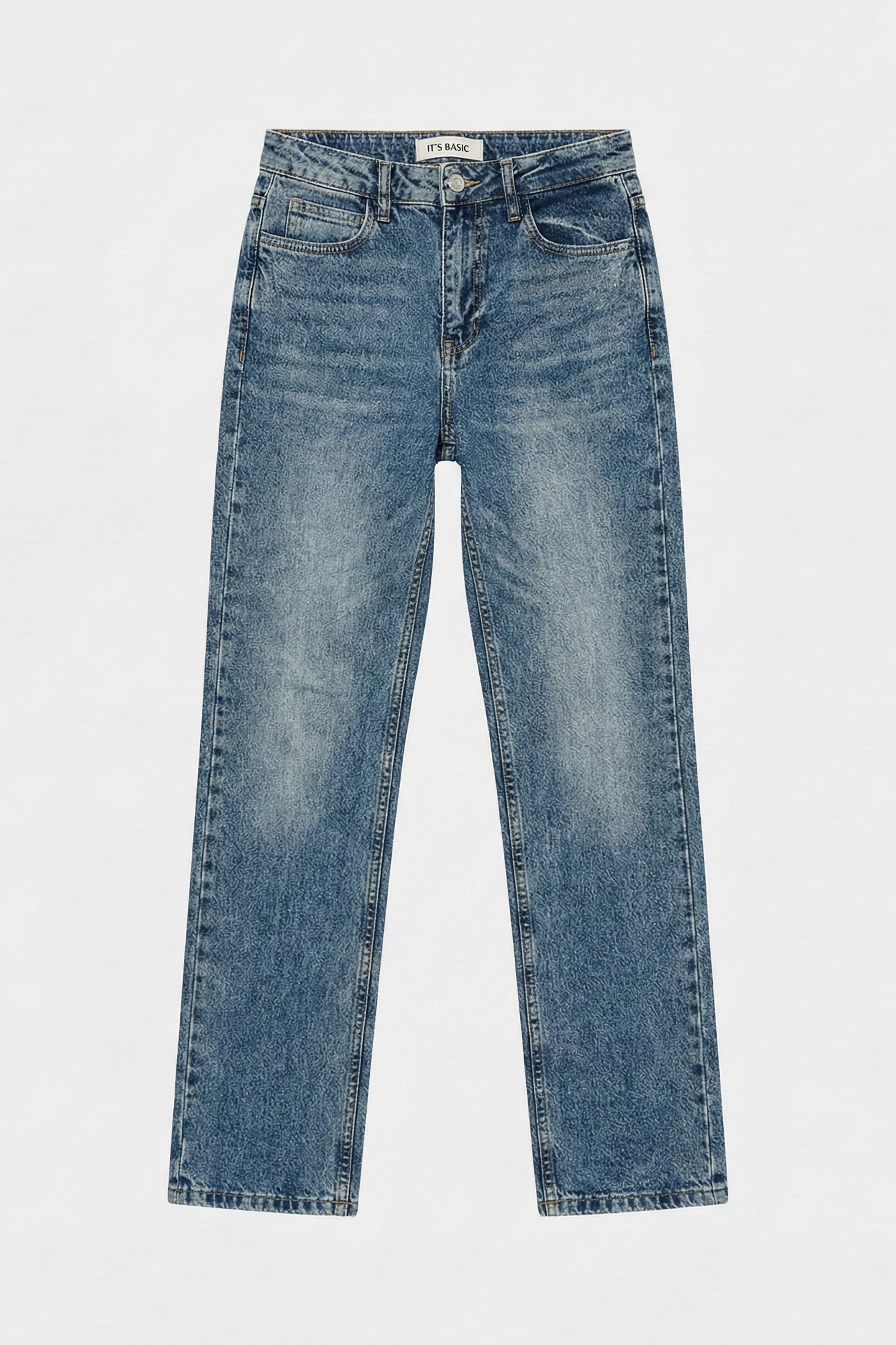 Kadın Kot Rengi 4w5-32 Düşük Bel Straight Fit %100 Koton Denim Jean
